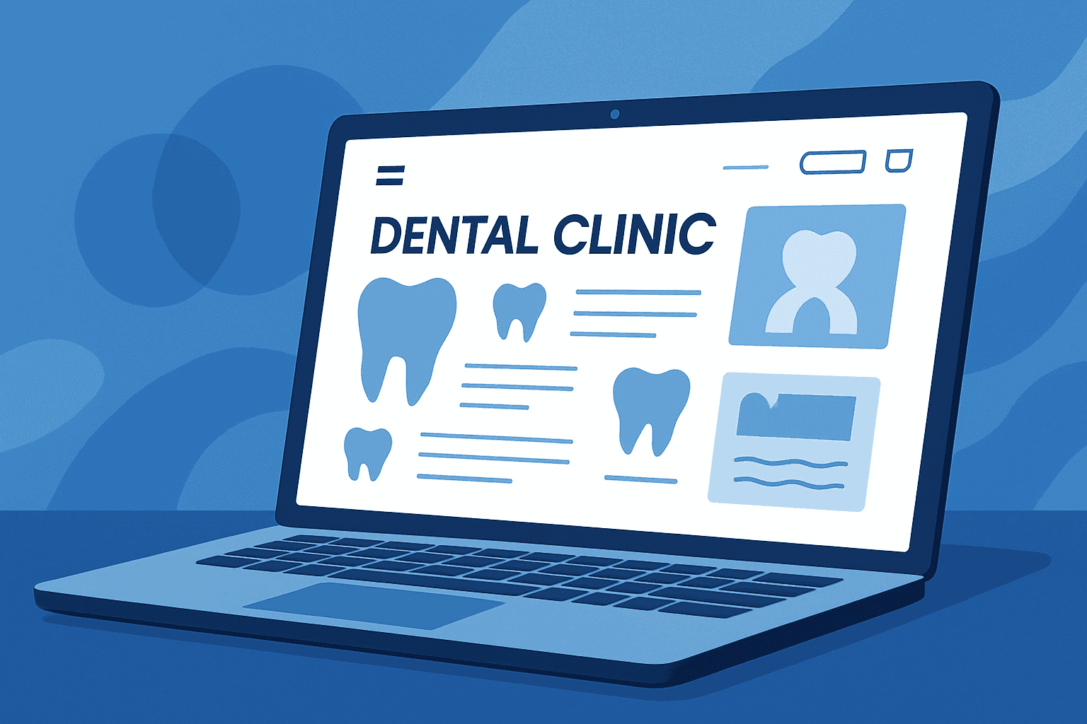 Digital dental clinic website hero illustration